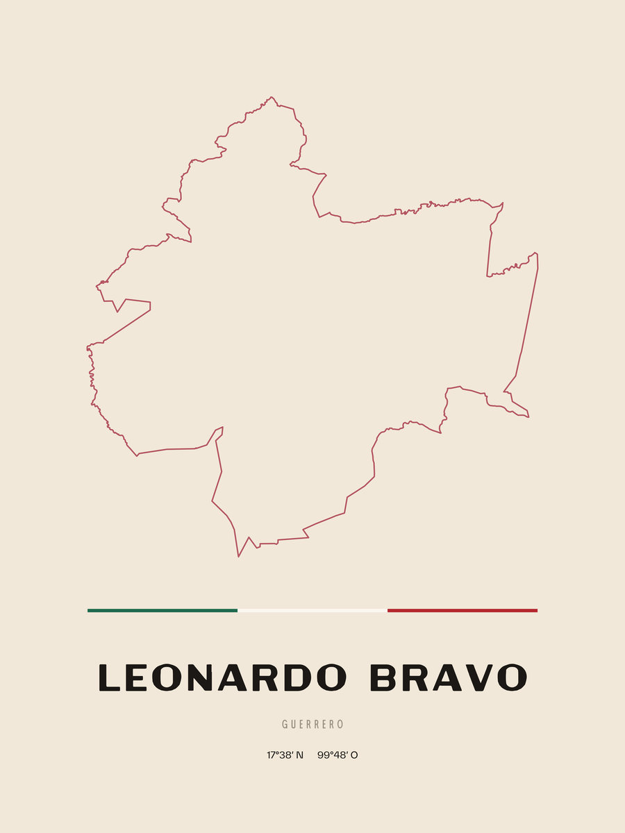 Framed poster of Leonardo Bravo, Guerrero.