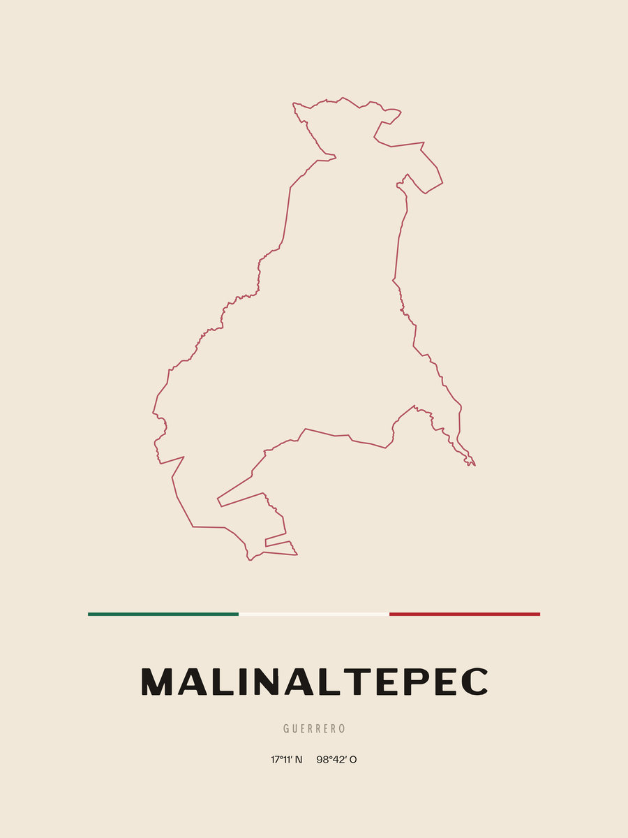 Framed poster of Malinaltepec, Guerrero.