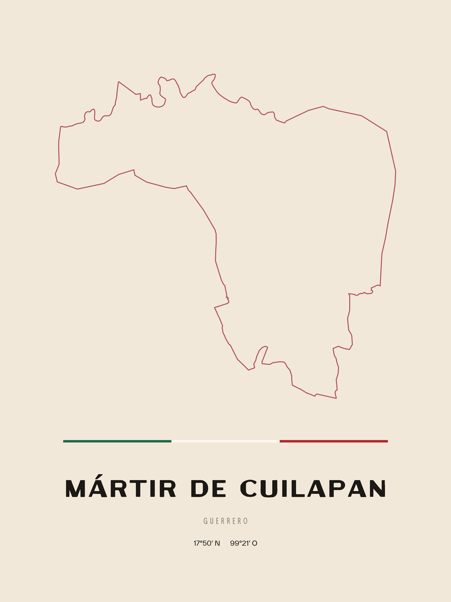 Framed poster of Mártir de Cuilapan, Guerrero.