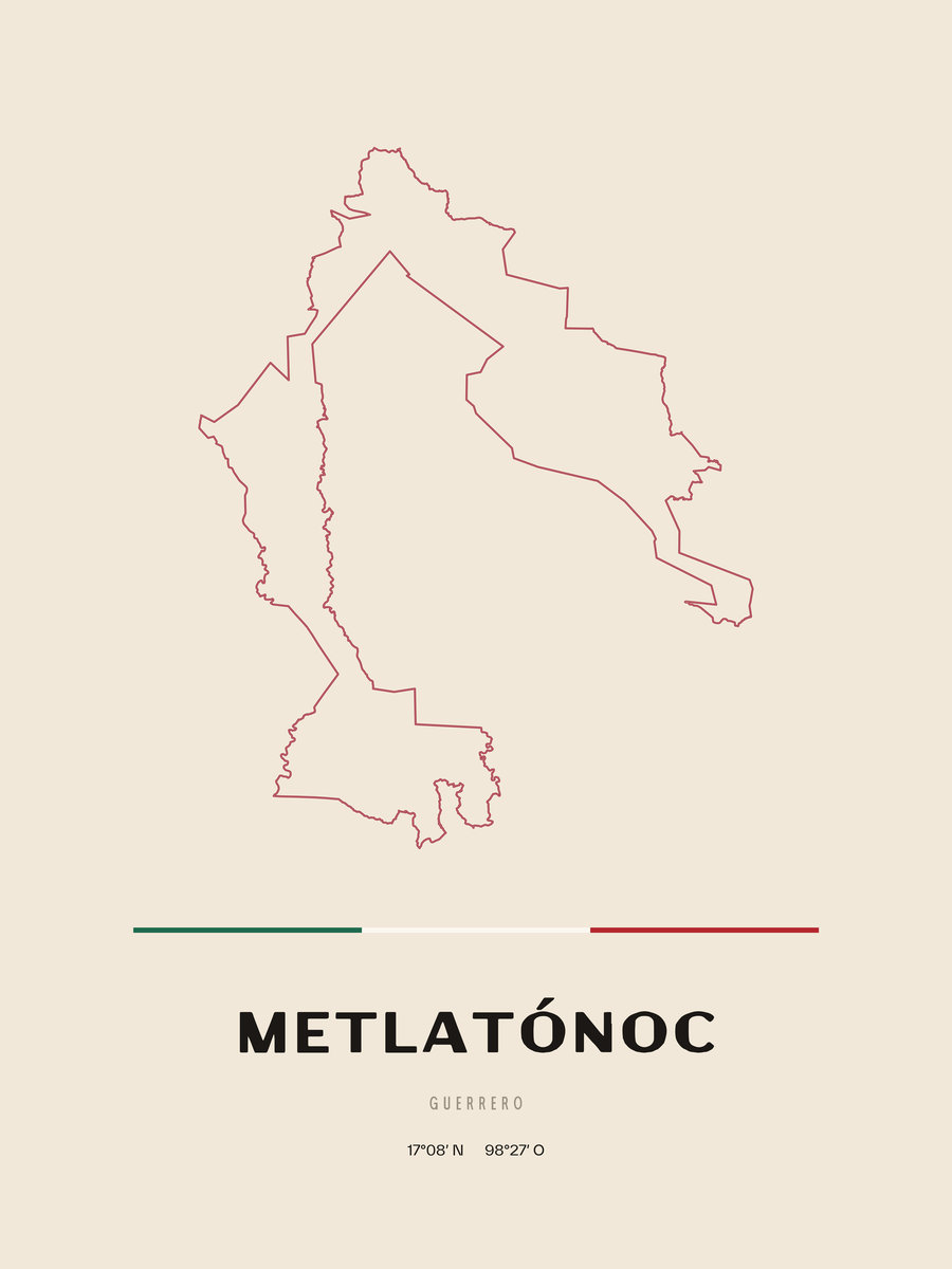 Framed poster of Metlatónoc, Guerrero.