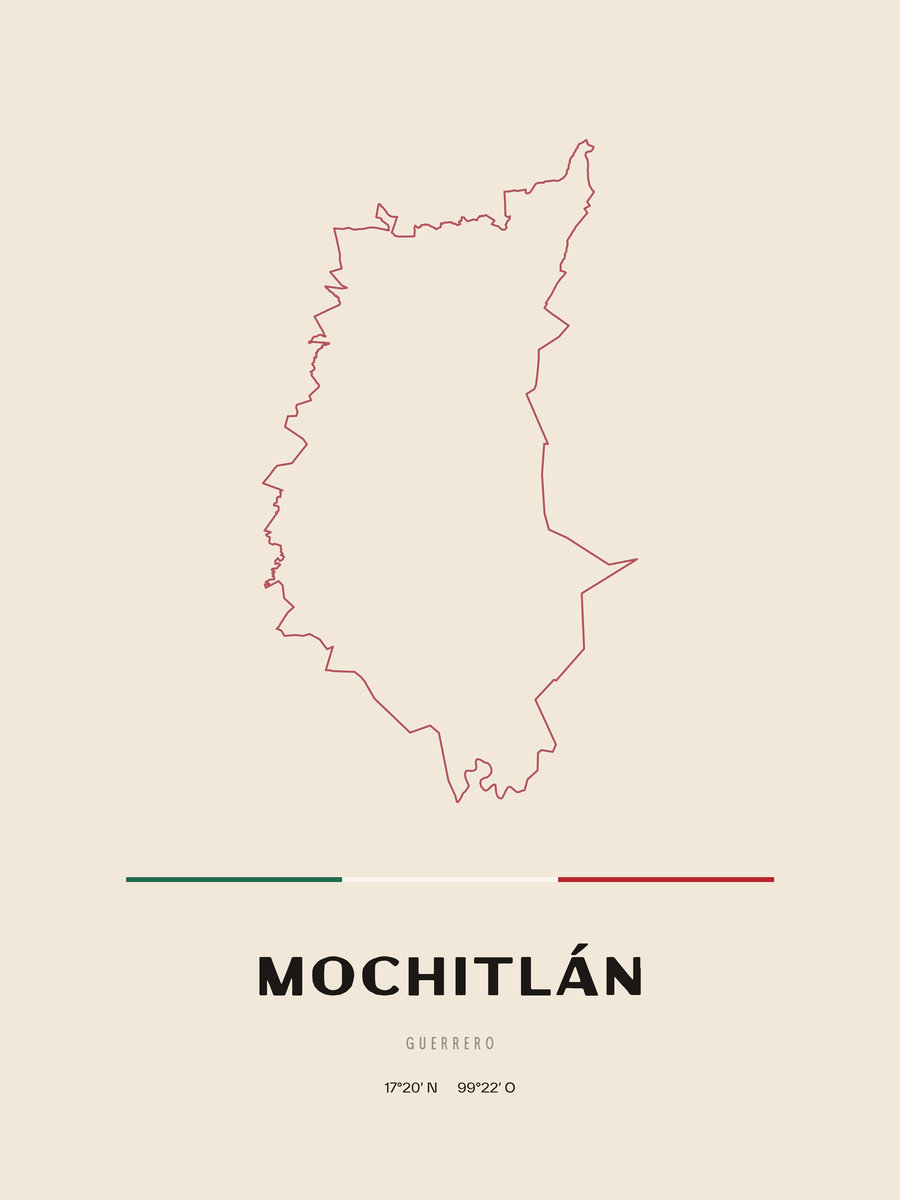 Framed poster of Mochitlán, Guerrero.