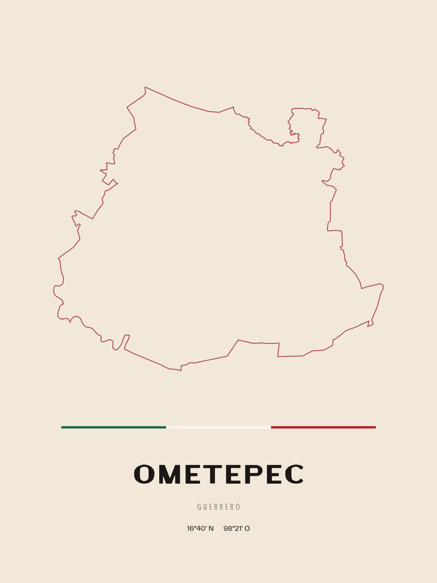 Framed poster of Ometepec, Guerrero.