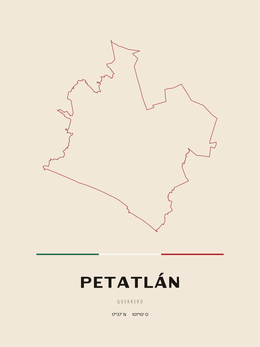 Framed poster of Petatlán, Guerrero.
