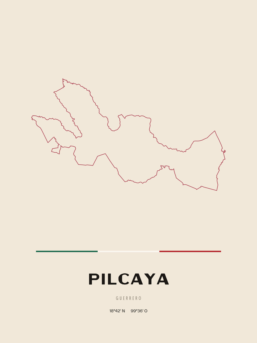Framed poster of Pilcaya, Guerrero.