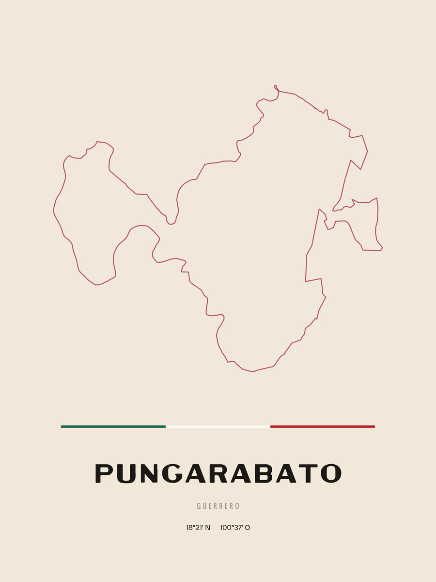 Framed poster of Pungarabato, Guerrero.