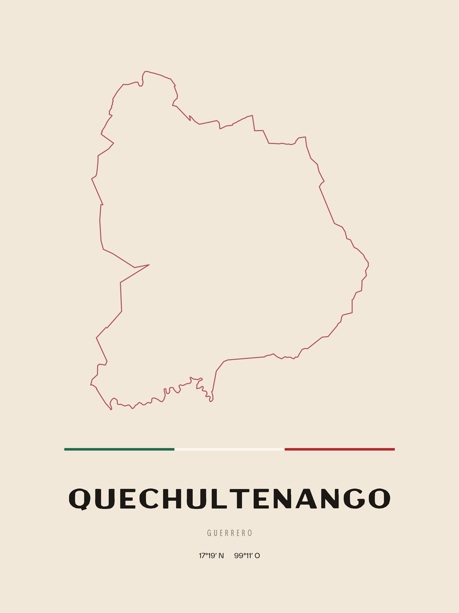 Framed poster of Quechultenango, Guerrero.