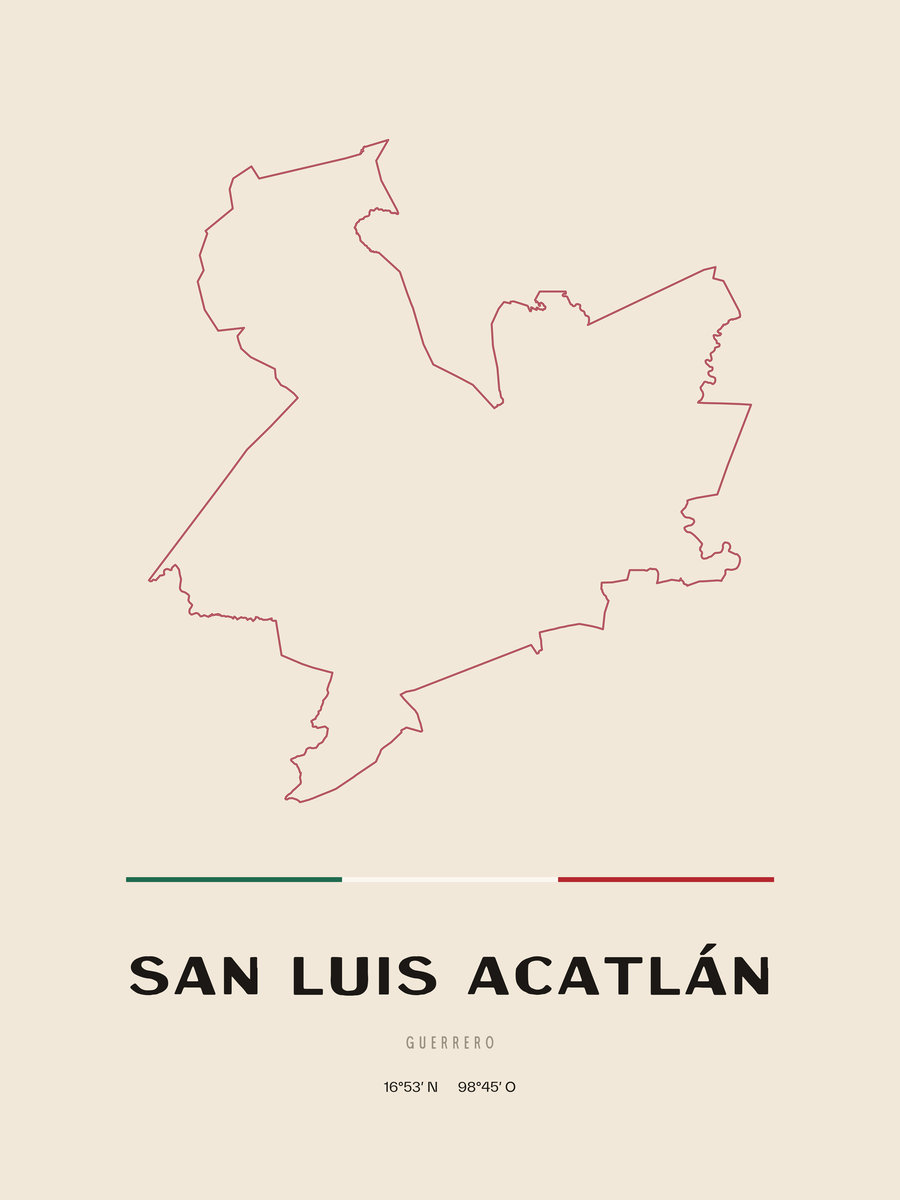 Framed poster of San Luis Acatlán, Guerrero.