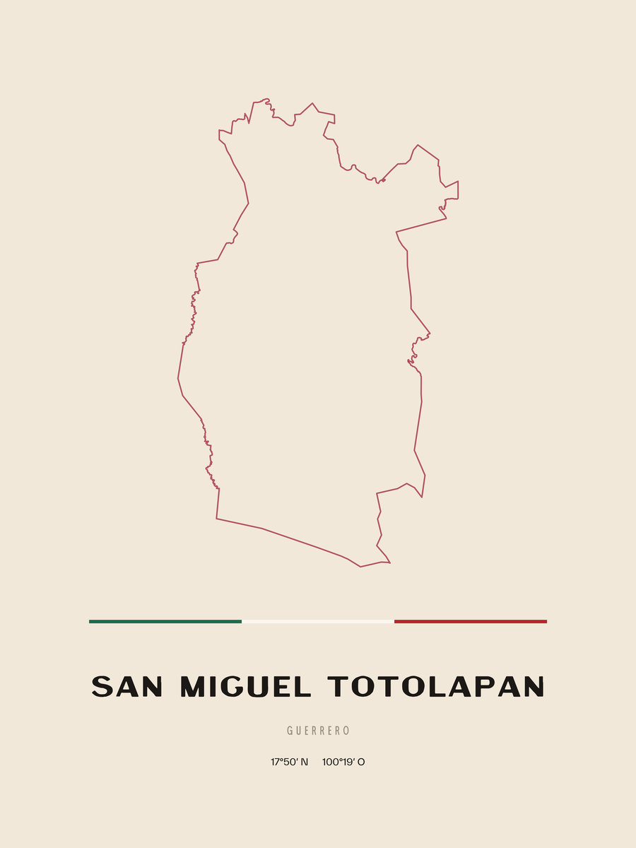 Framed poster of San Miguel Totolapan, Guerrero.