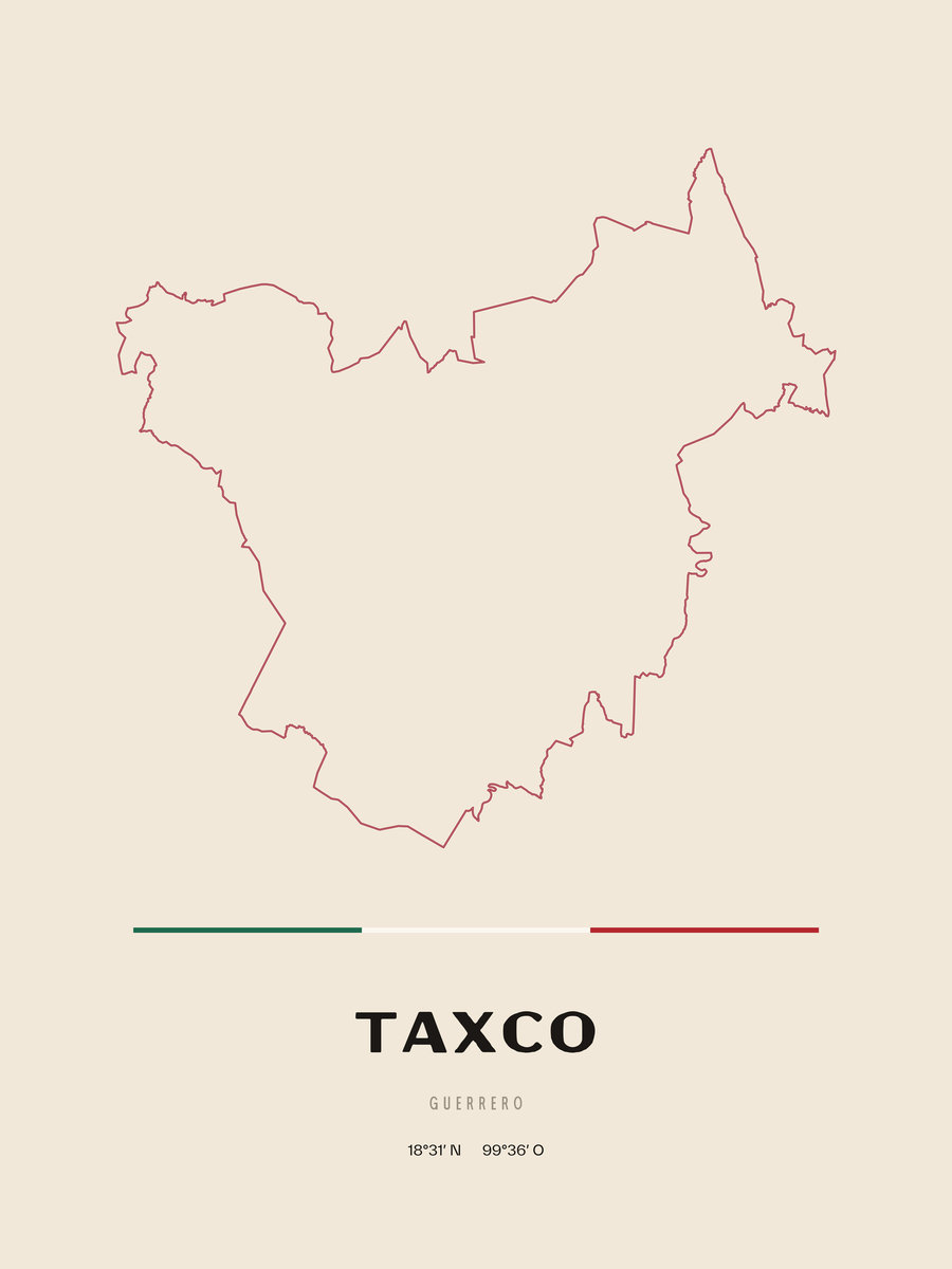 Framed poster of Taxco, Guerrero.