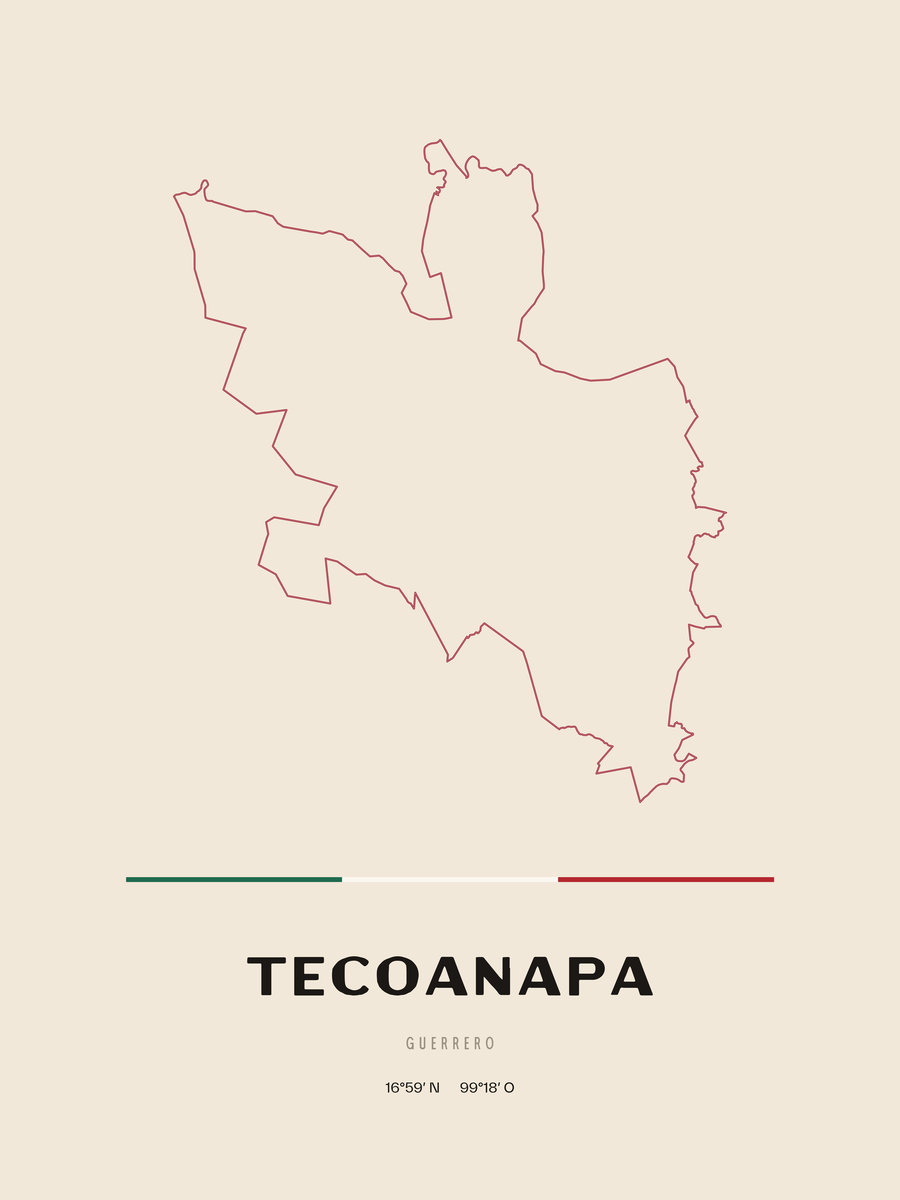 Framed poster of Tecoanapa, Guerrero.