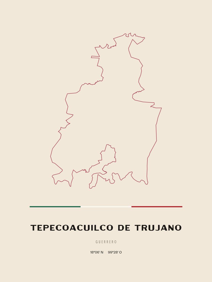 Framed poster of Tepecoacuilco de Trujano, Guerrero.