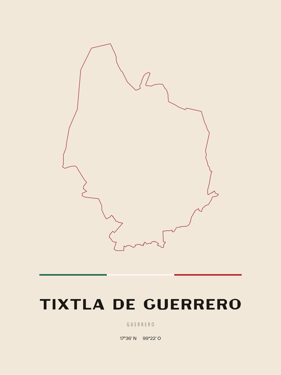 Framed poster of Tixtla de Guerrero, Guerrero.