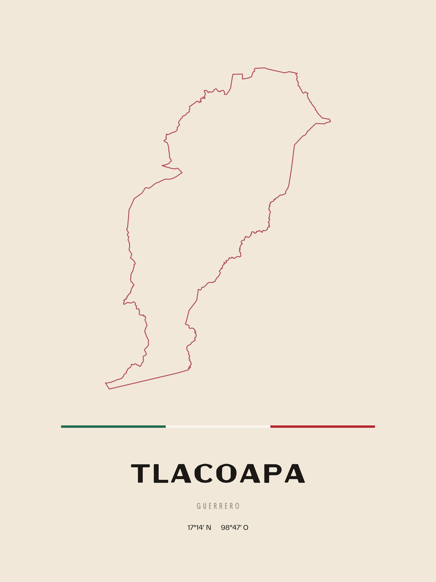 Framed poster of Tlacoapa, Guerrero.