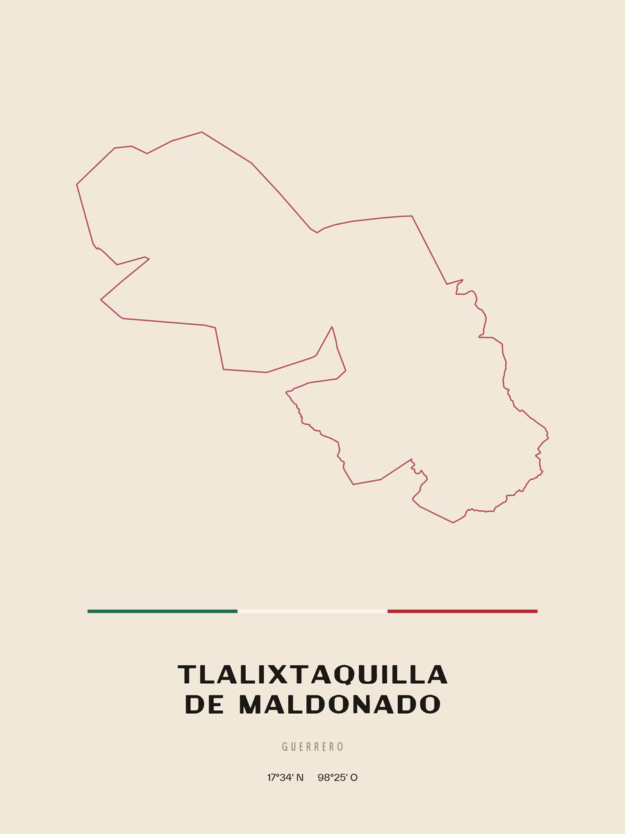 Framed poster of Tlalixtaquilla de Maldonado, Guerrero.
