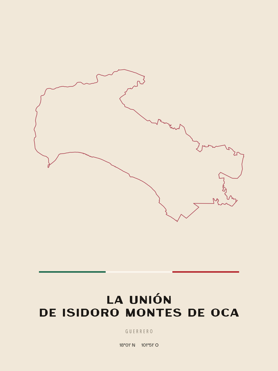 Framed poster of La Unión de Isidoro Montes de Oca, Guerrero.