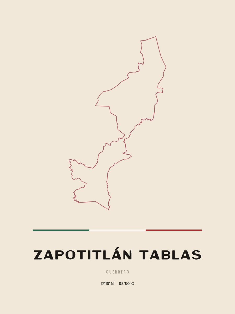 Framed poster of Zapotitlán Tablas, Guerrero.