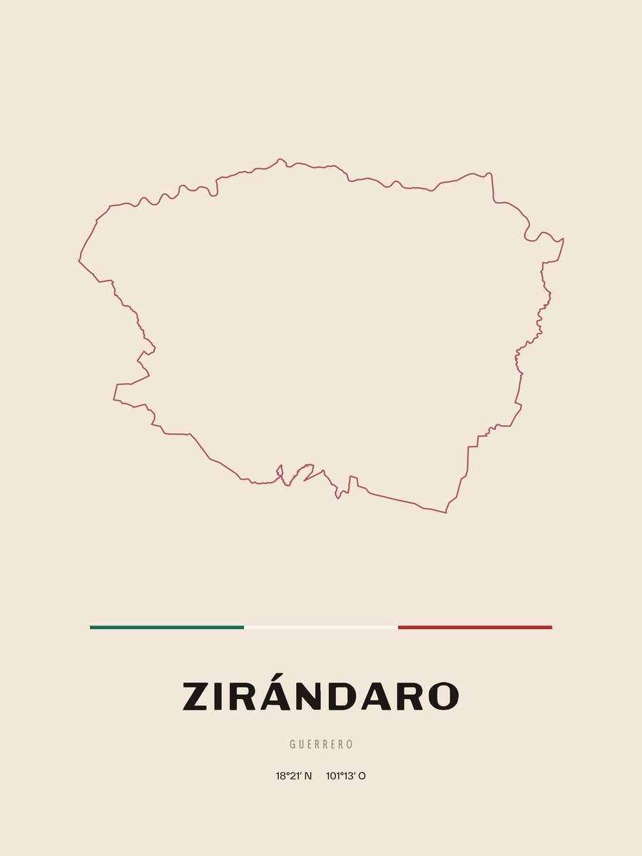 Framed poster of Zirándaro, Guerrero.