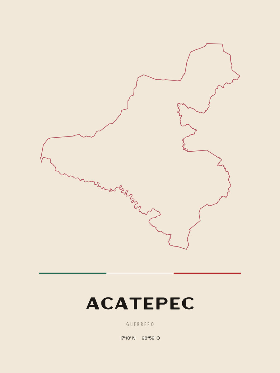 Framed poster of Acatepec, Guerrero.