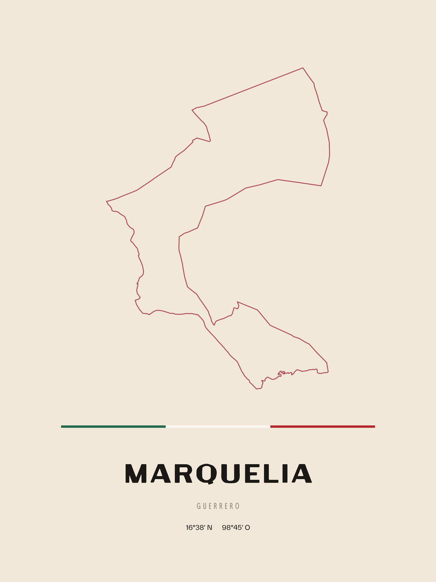 Framed poster of Marquelia, Guerrero.