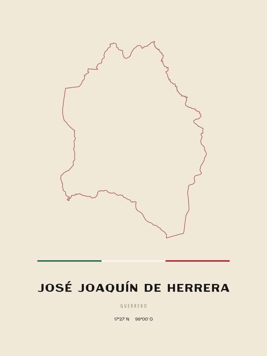 Framed poster of José Joaquín de Herrera, Guerrero.