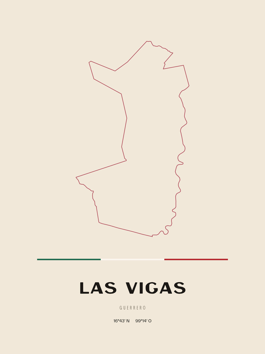 Framed poster of Las Vigas, Guerrero.