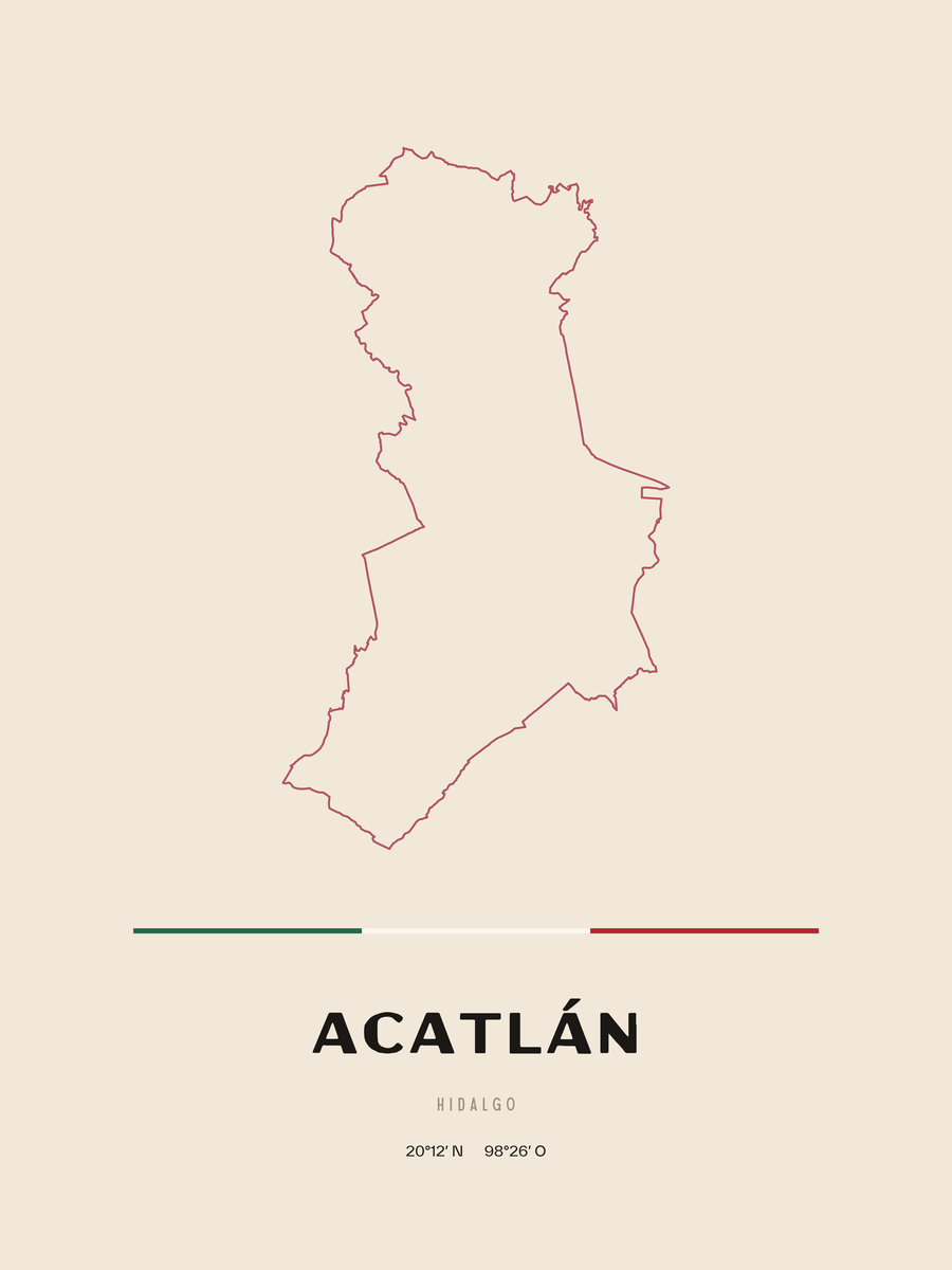 Framed poster of Acatlán, Hidalgo.