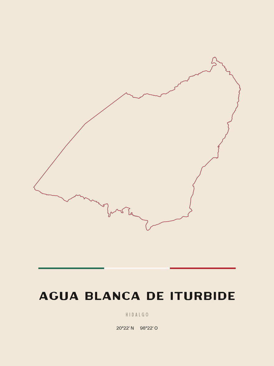 Framed poster of Agua Blanca de Iturbide, Hidalgo.