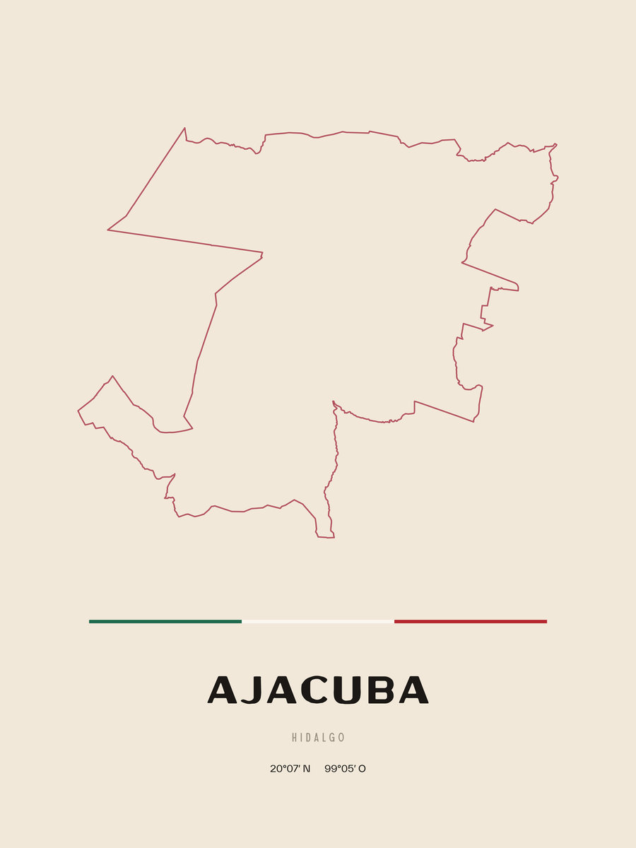 Framed poster of Ajacuba, Hidalgo.