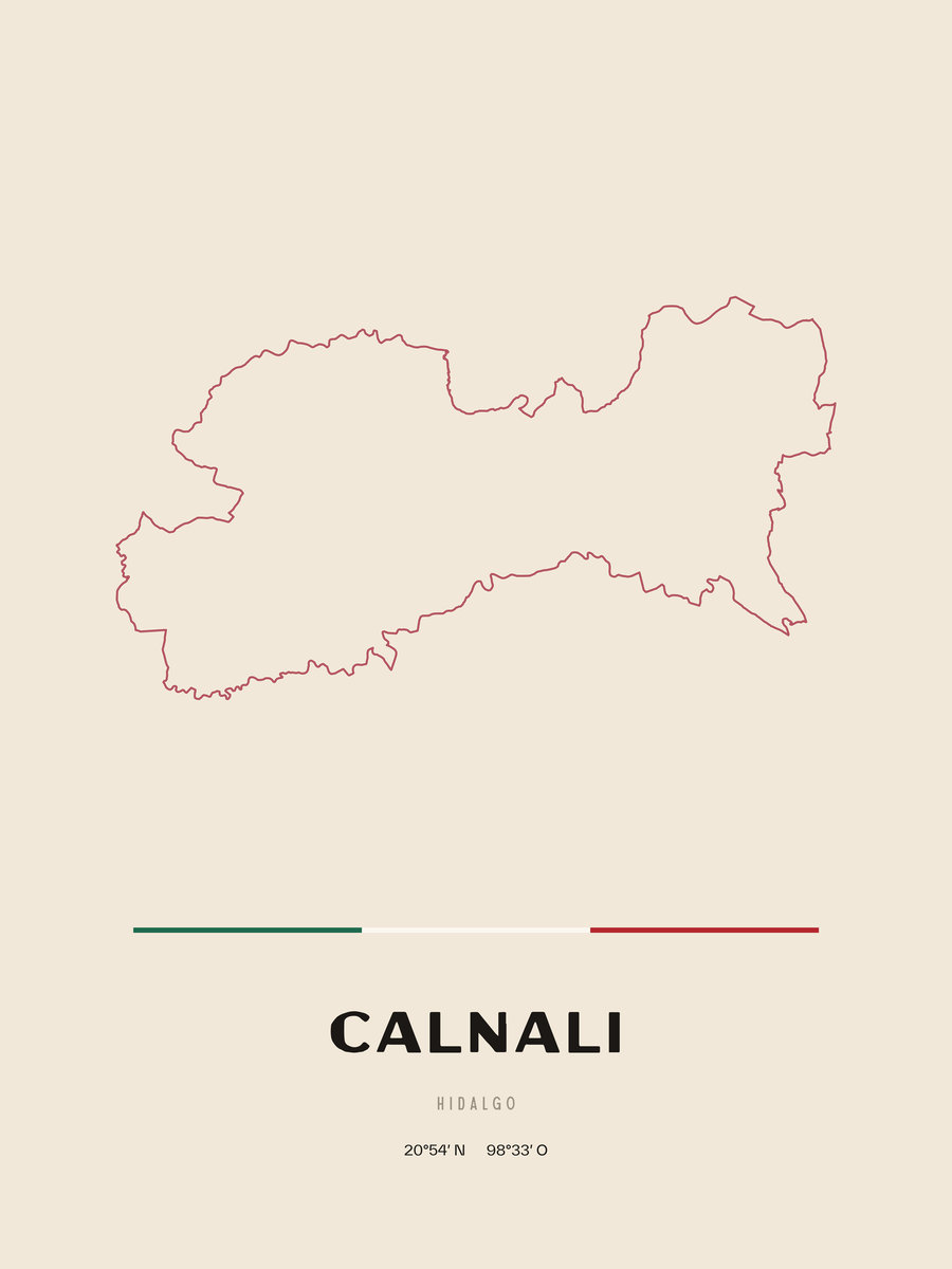 Framed poster of Calnali, Hidalgo.