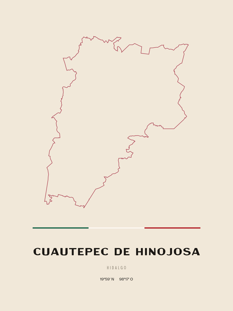 Framed poster of Cuautepec de Hinojosa, Hidalgo.
