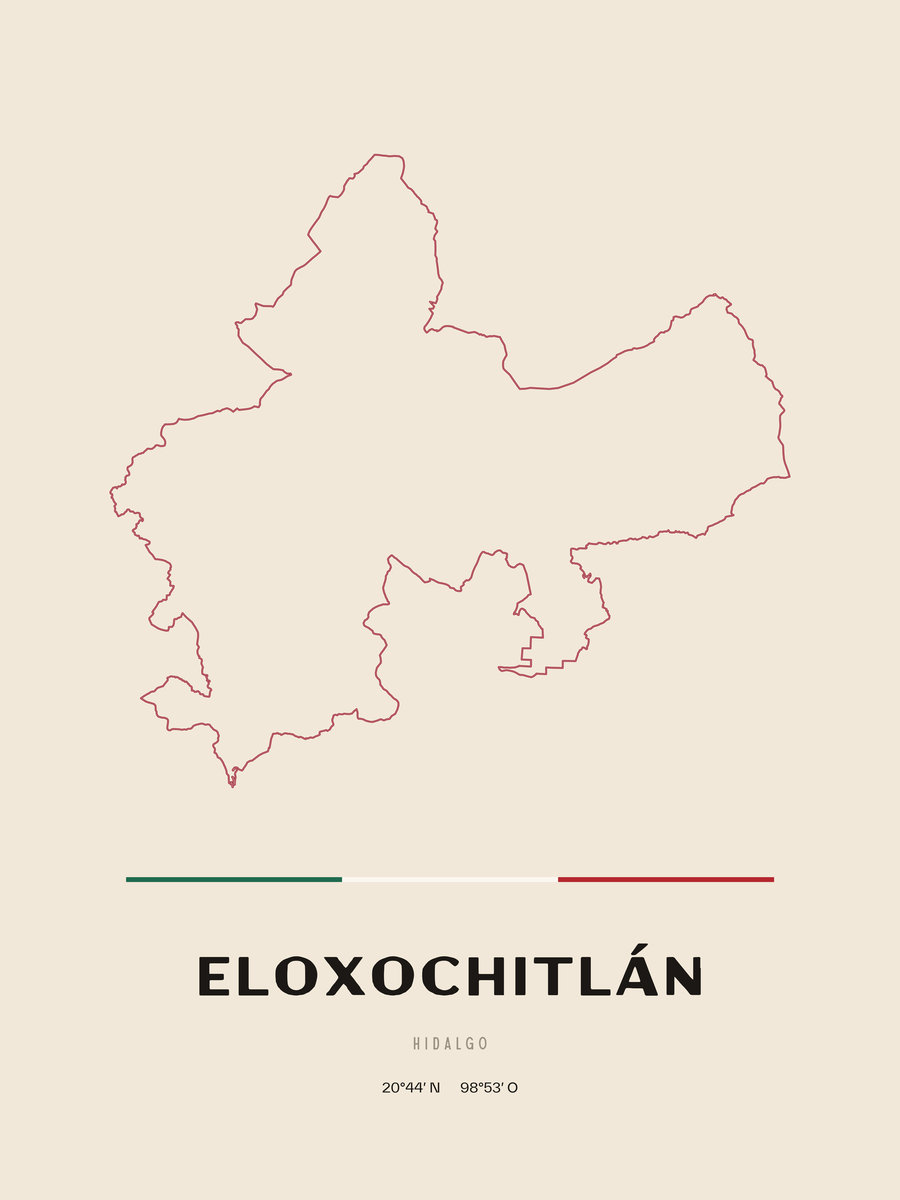 Framed poster of Eloxochitlán, Hidalgo.