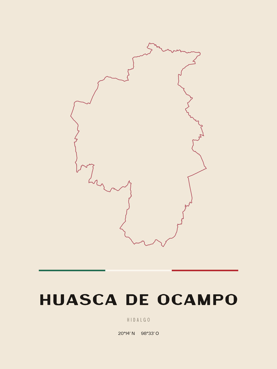 Framed poster of Huasca de Ocampo, Hidalgo.