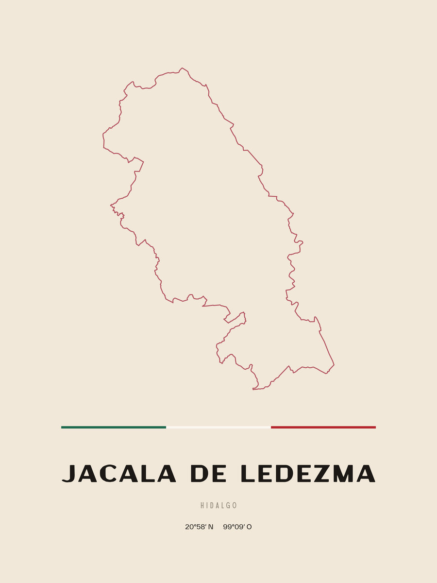 Framed poster of Jacala de Ledezma, Hidalgo.