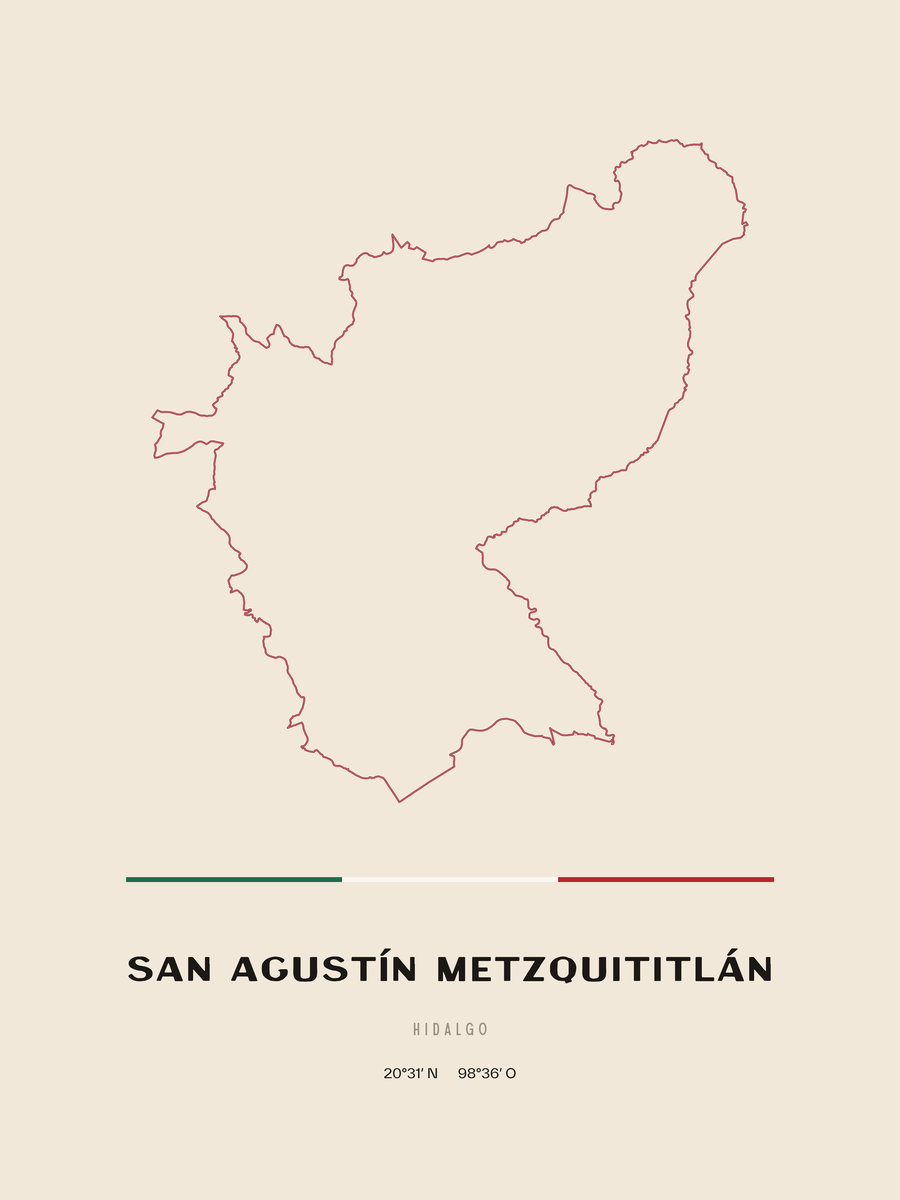 Framed poster of San Agustín Metzquititlán, Hidalgo.