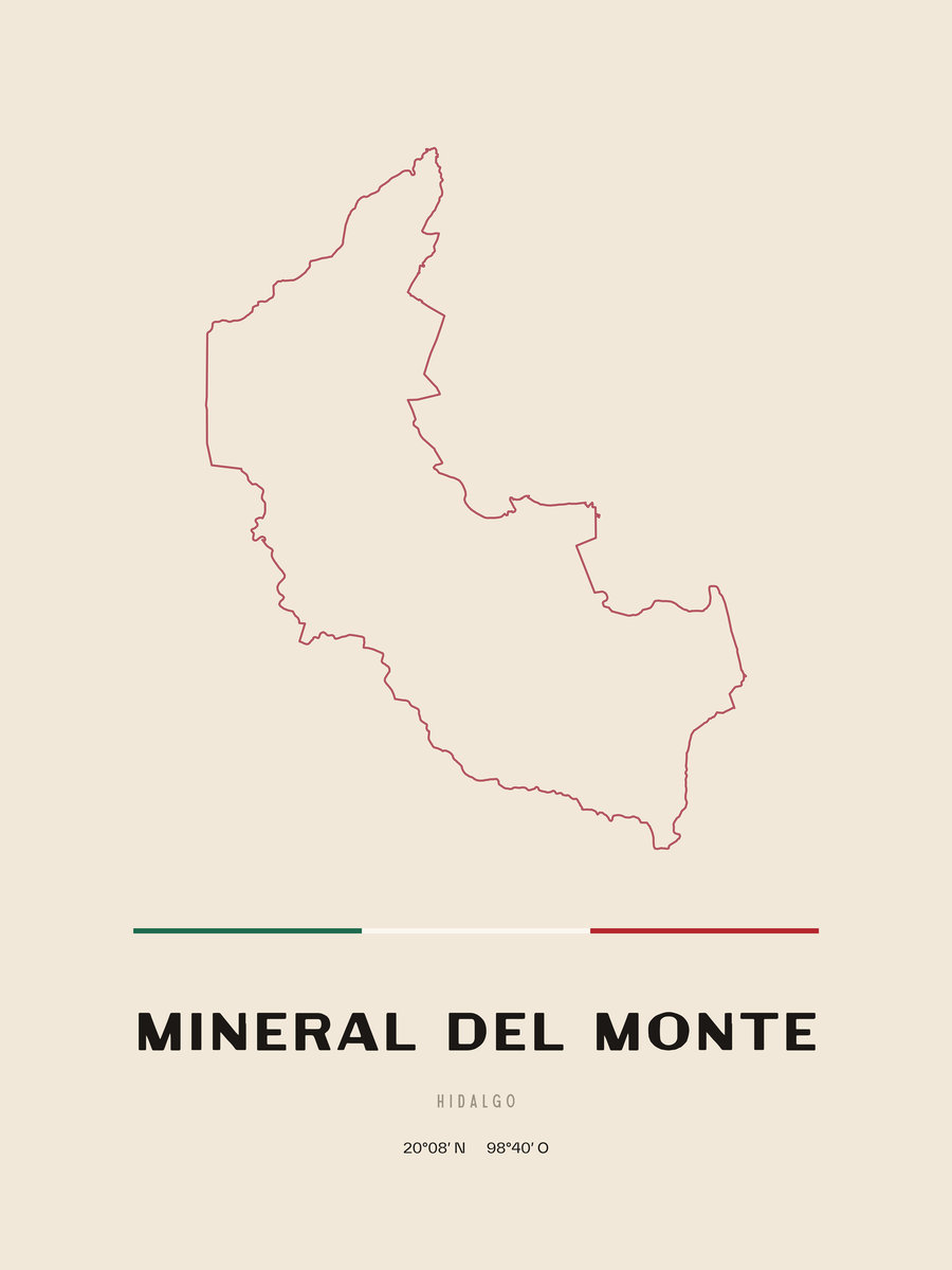 Framed poster of Mineral del Monte, Hidalgo.