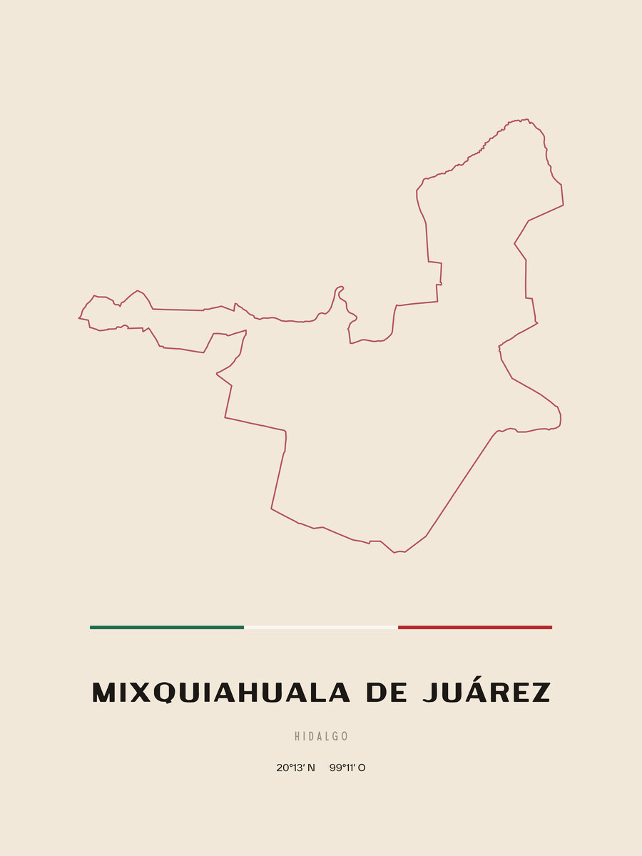 Framed poster of Mixquiahuala de Juárez, Hidalgo.
