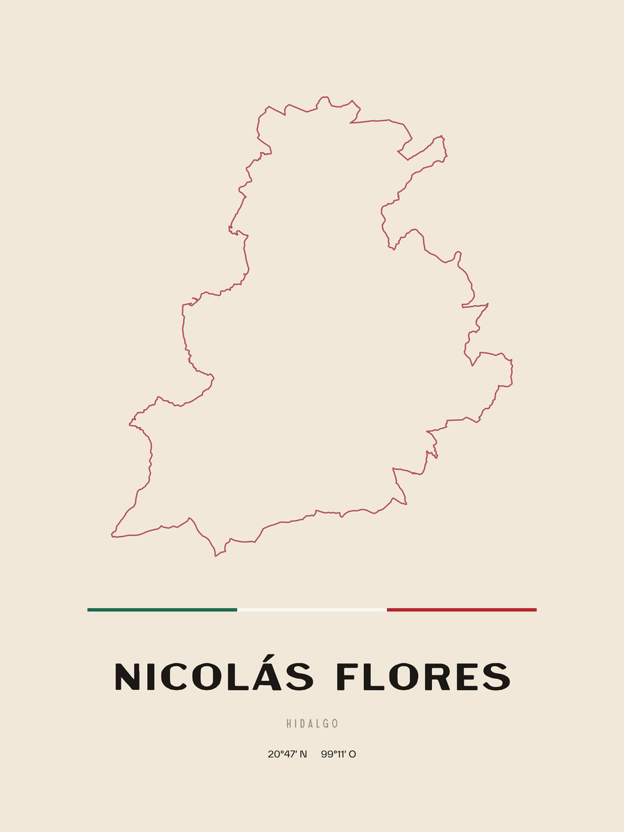 Framed poster of Nicolás Flores, Hidalgo.
