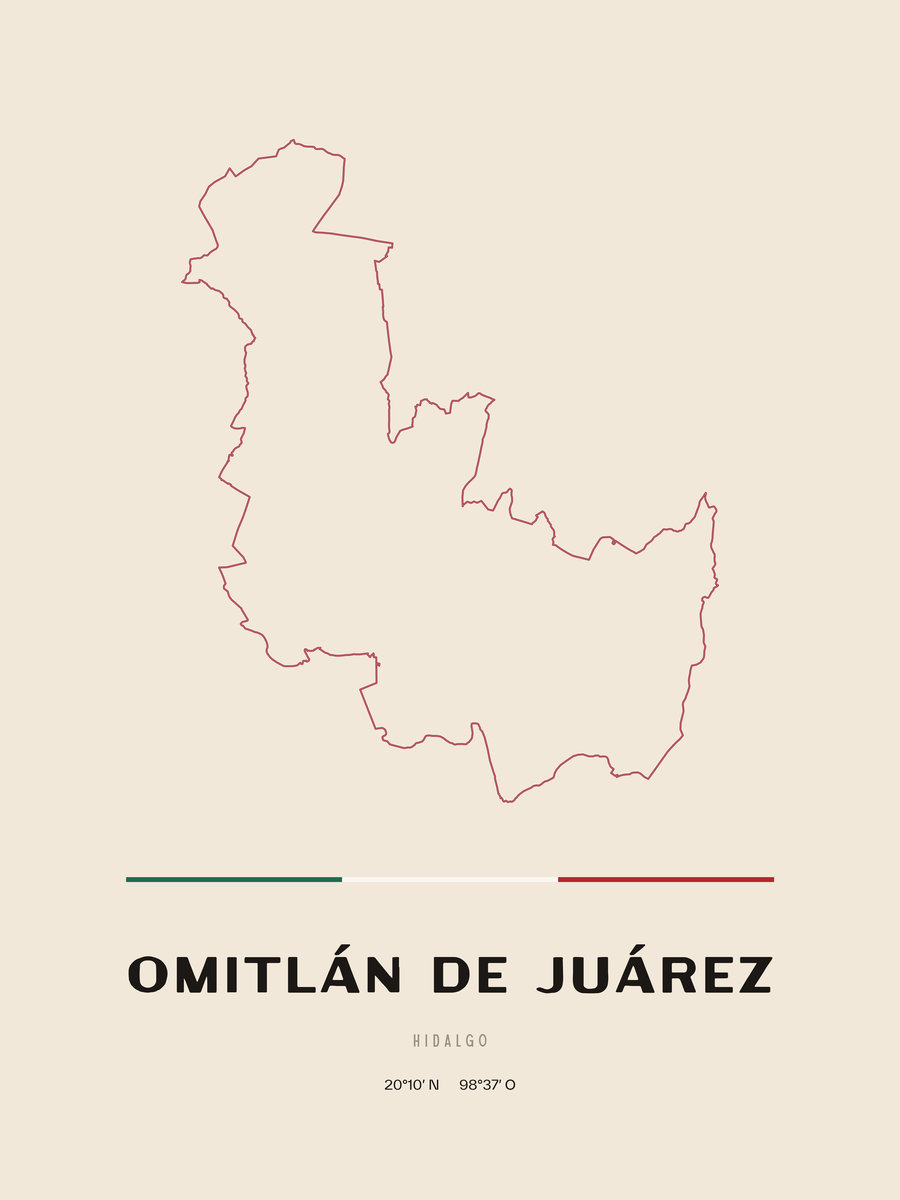 Framed poster of Omitlán de Juárez, Hidalgo.