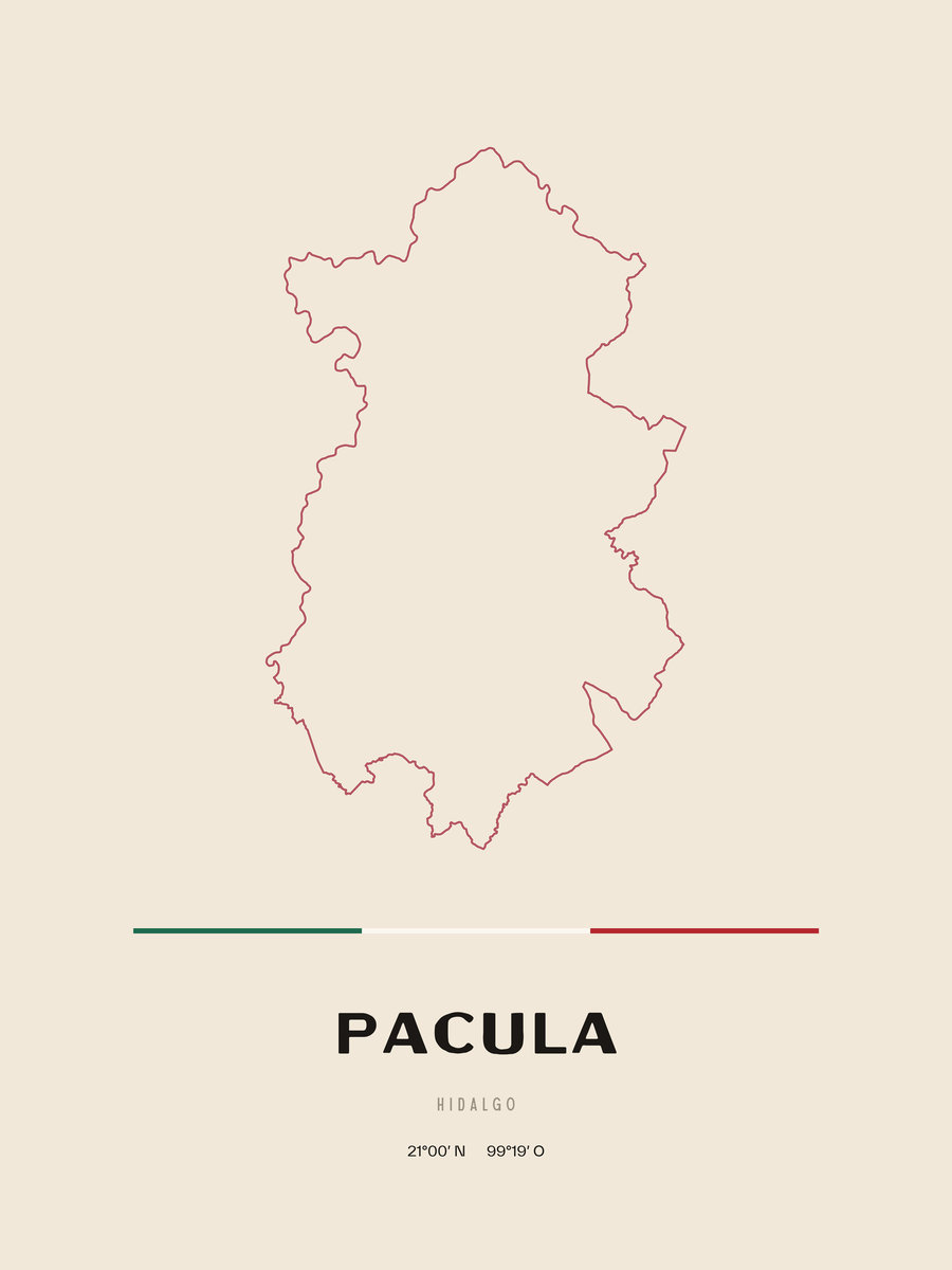 Framed poster of Pacula, Hidalgo.