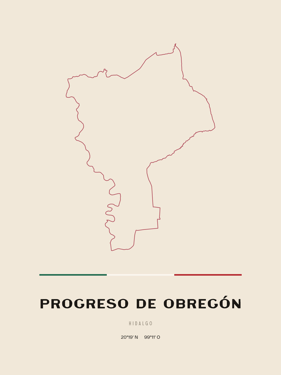 Framed poster of Progreso de Obregón, Hidalgo.
