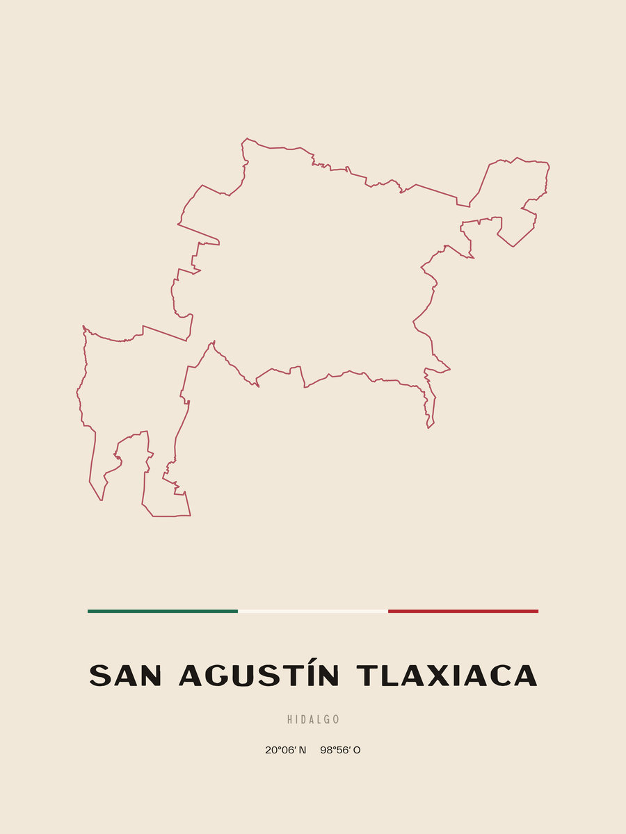 Framed poster of San Agustín Tlaxiaca, Hidalgo.
