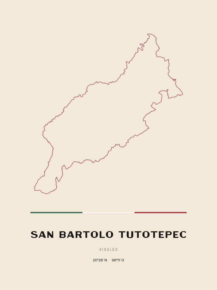 Framed poster of San Bartolo Tutotepec, Hidalgo.