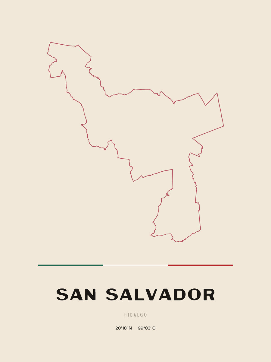 Framed poster of San Salvador, Hidalgo.