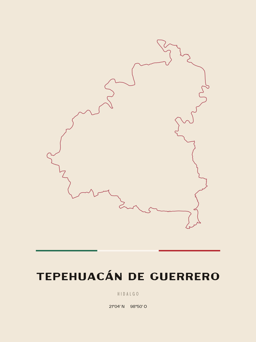 Framed poster of Tepehuacán de Guerrero, Hidalgo.