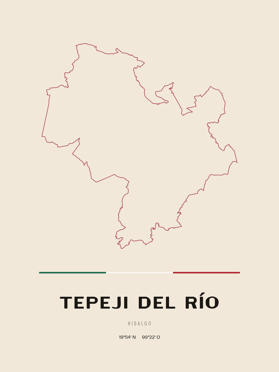 Framed poster of Tepeji del Río, Hidalgo.