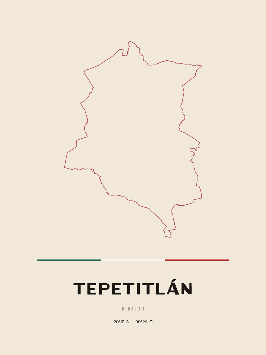Framed poster of Tepetitlán, Hidalgo.