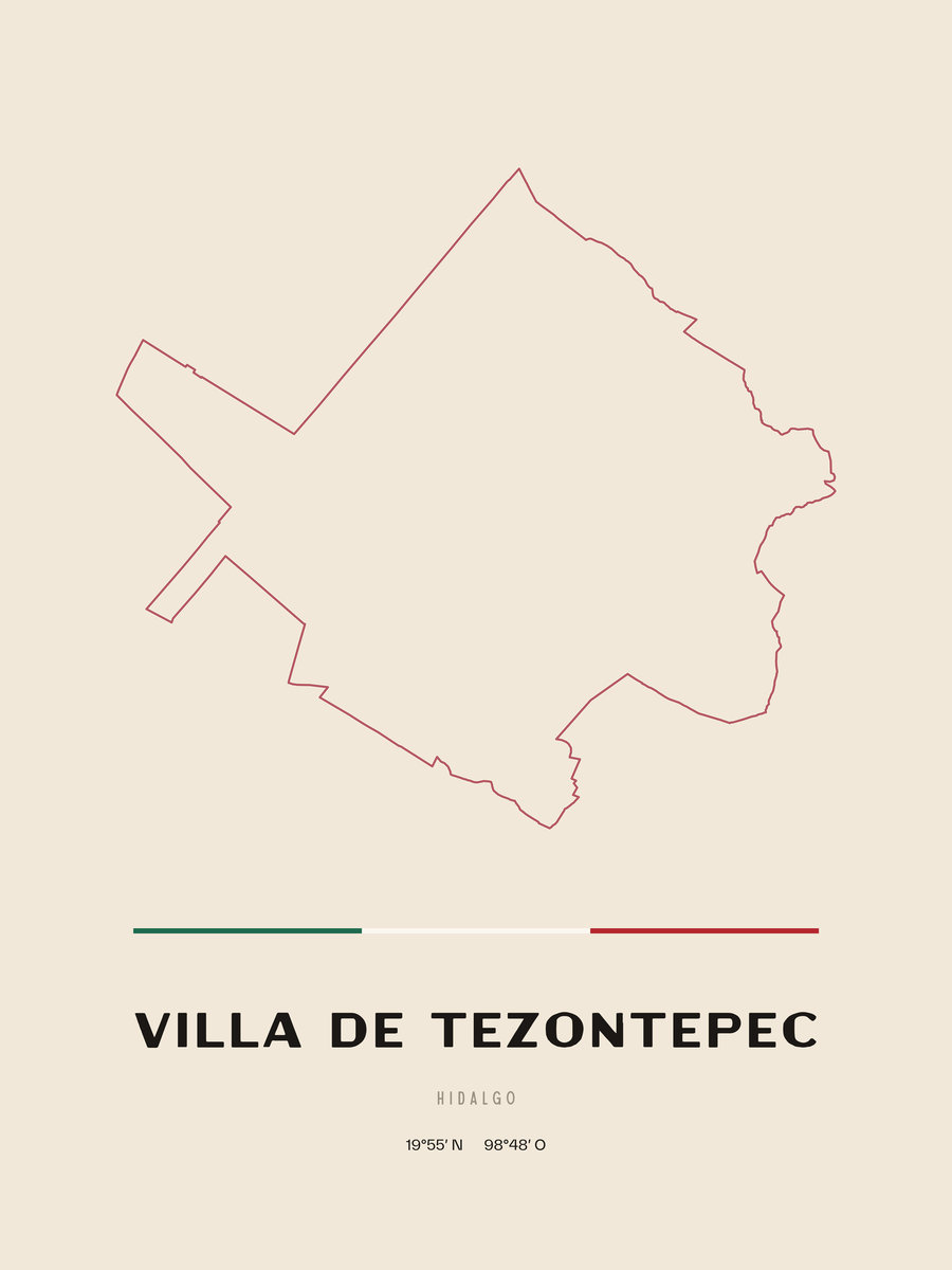 Framed poster of Villa de Tezontepec, Hidalgo.