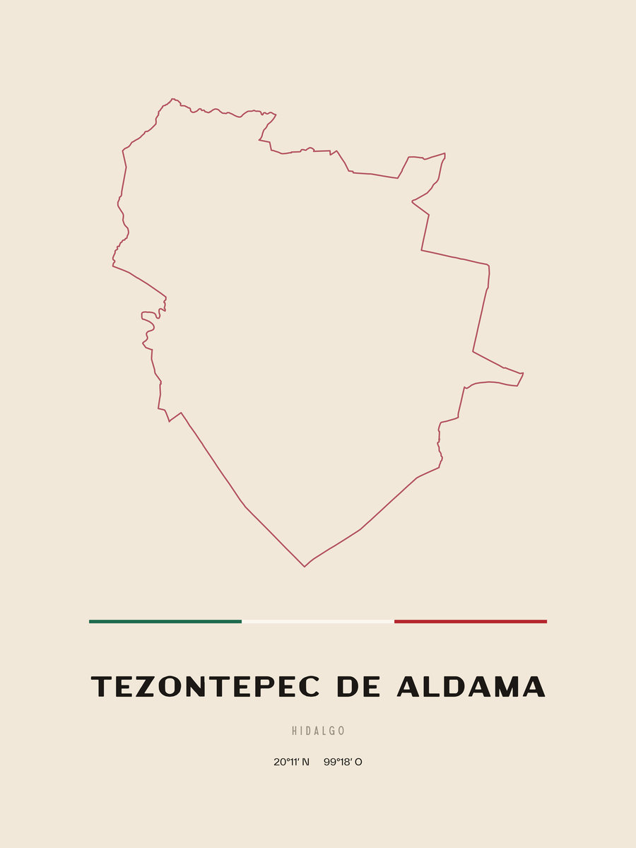 Framed poster of Tezontepec de Aldama, Hidalgo.