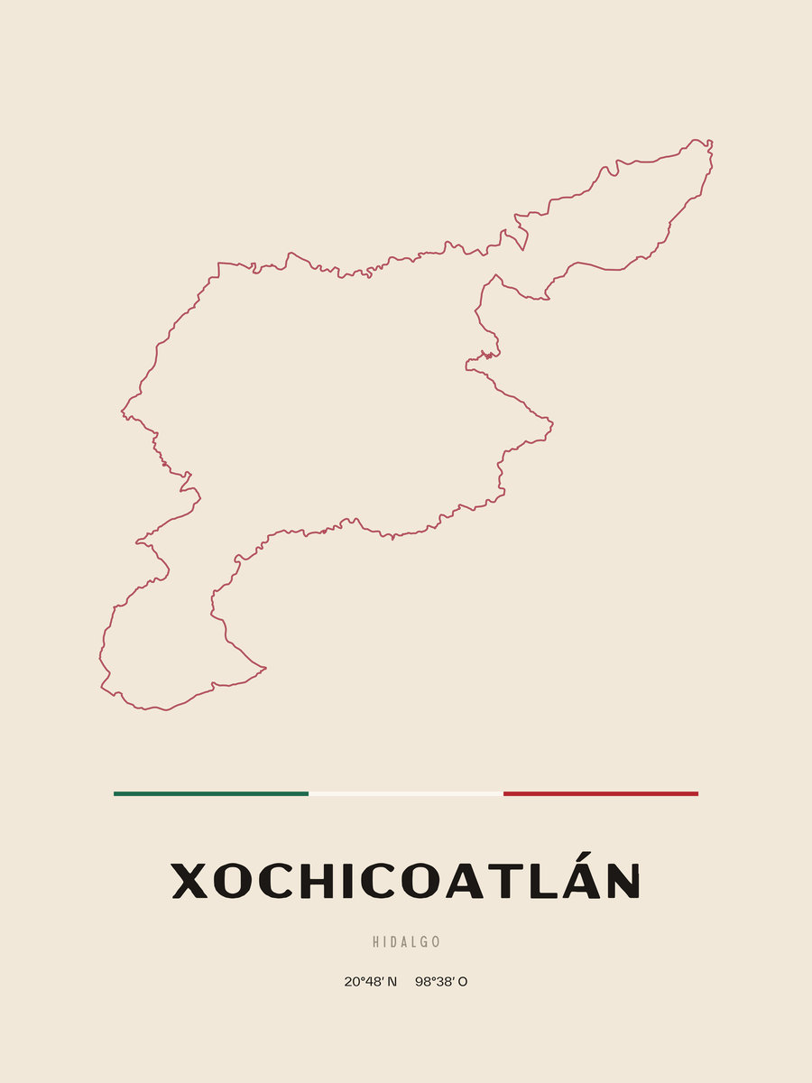 Framed poster of Xochicoatlán, Hidalgo.