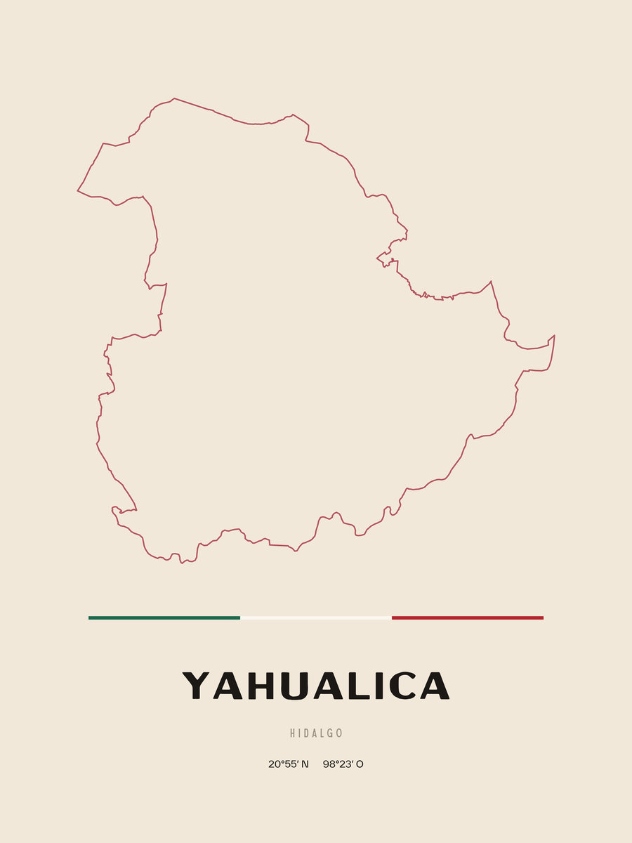 Framed poster of Yahualica, Hidalgo.